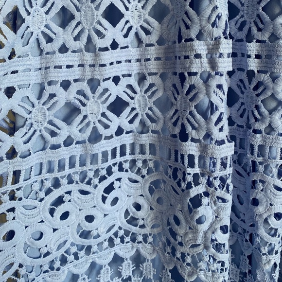 Powder Blue Lace Maxi Dress - Picture 3 of 8